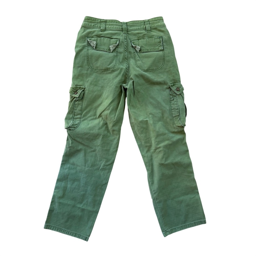 Pilcro and the Letterpress Cargo Pants Women 24 Petite Olive Green Straight Leg - Picture 3 of 12